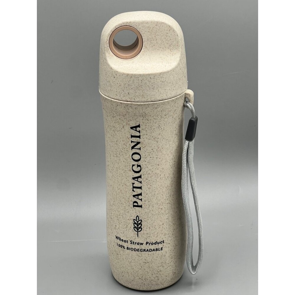 Patagonia Biodegradable Wheat Straw Water Bottle W/ Lid & Strap Travel Quasar - Picture 7 of 10